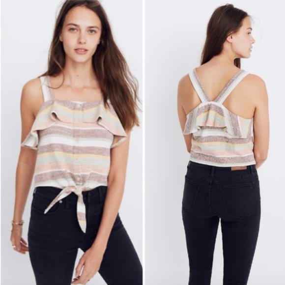 Madewell Tops - Madewell | Texture & Thread Striped Tie Front Tank
